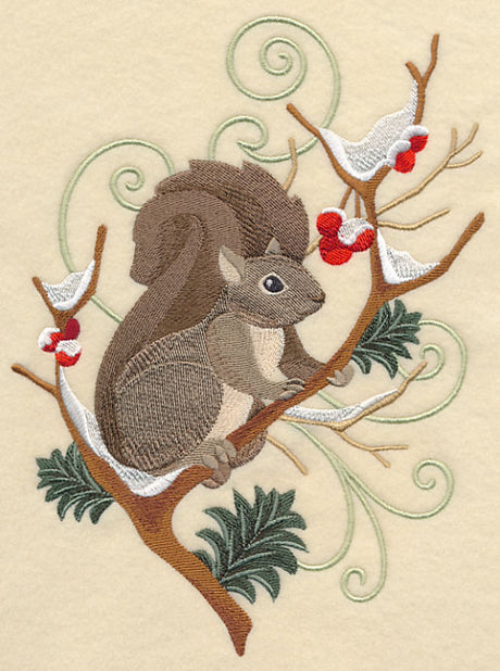 Squirrel and Winter Branch Wedge