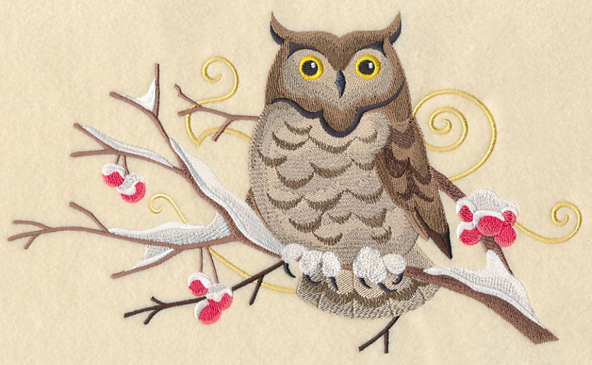 Owl and Winter Branch Spray