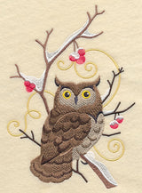 Owl and Winter Branch Wedge
