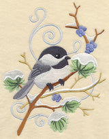 Chickadee and Winter Branch Wedge