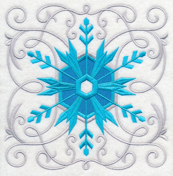 Frosty Filigree Snowflake Square