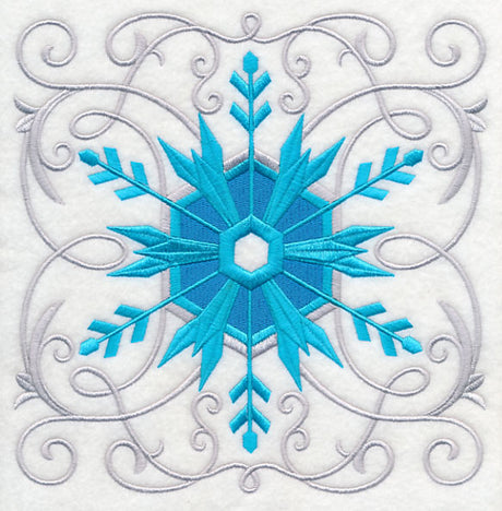 Frosty Filigree Snowflake Square