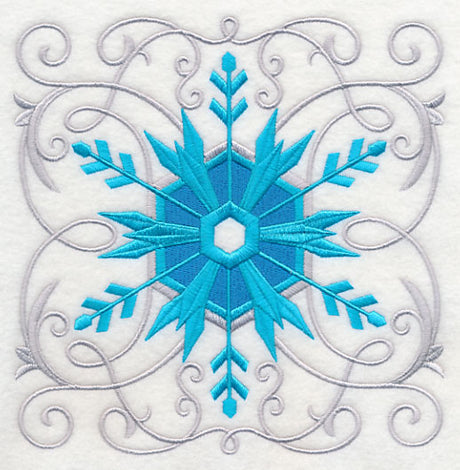 Frosty Filigree Snowflake Square