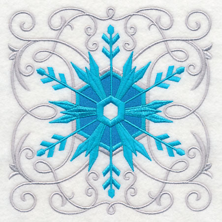 Frosty Filigree Snowflake Square
