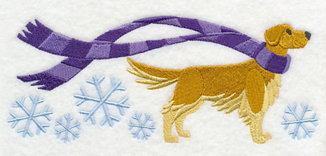 Wrapped Up in Winter Golden Retriever