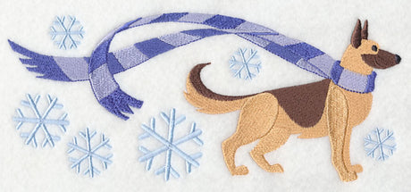 Wrapped Up in Winter German Shepherd