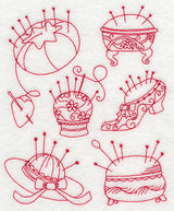 Pincushion Medley (Redwork)