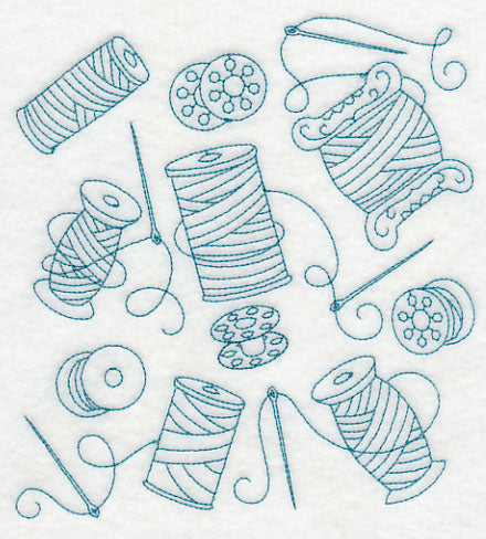 Needle and Thread Medley (Redwork)