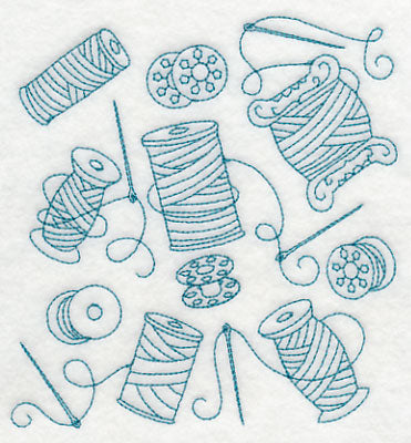Needle and Thread Medley (Redwork)