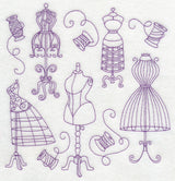 Dress Form Medley (Redwork)