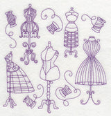 Dress Form Medley (Redwork)