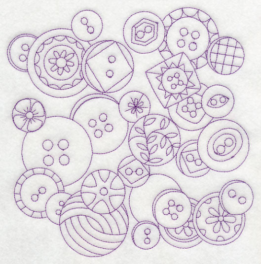 Button Medley (Redwork)