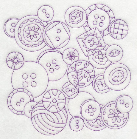 Button Medley (Redwork)