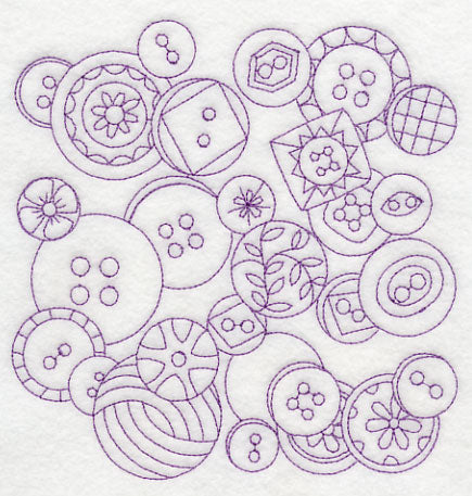 Button Medley (Redwork)