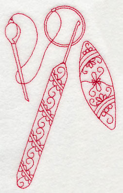 Tatting Shuttle 1 (Redwork)