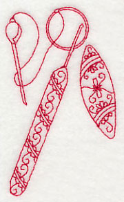 Tatting Shuttle 1 (Redwork)