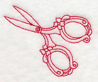 Antique Scissors 1 (Redwork)
