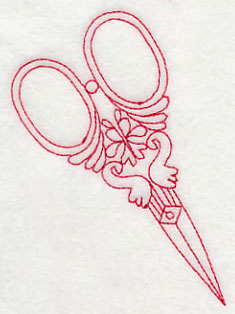 Antique Scissors 3 (Redwork)