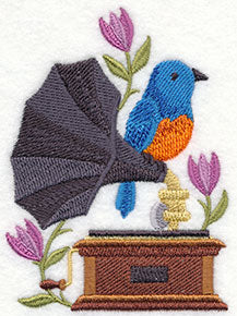 Victrola with Bird
