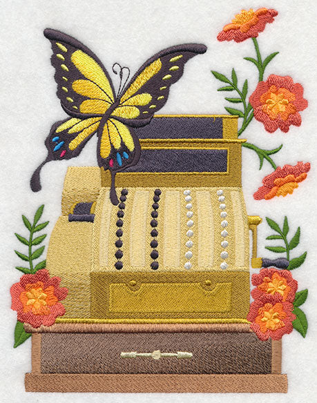 Cash Register with Butterfly