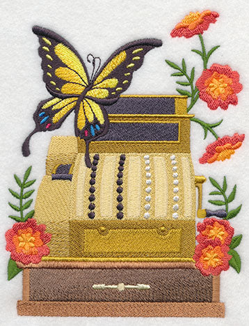 Cash Register with Butterfly