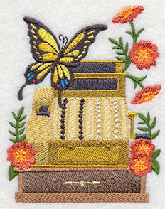 Cash Register with Butterfly