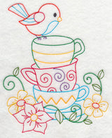 Stacked Cups with Perching Bird (Vintage)
