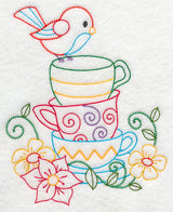 Stacked Cups with Perching Bird (Vintage)