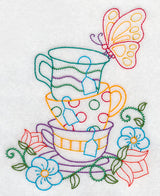 Stacked Cups with Perching Butterfly (Vintage)