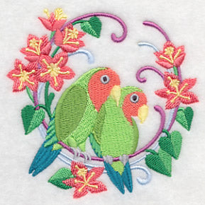 Peach-Faced Lovebirds Wreath