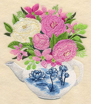 Blue Willow Tea - Pot with Flowers