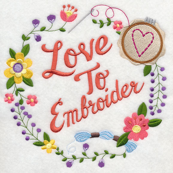 Love To Embroider Wreath