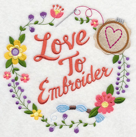 Love To Embroider Wreath
