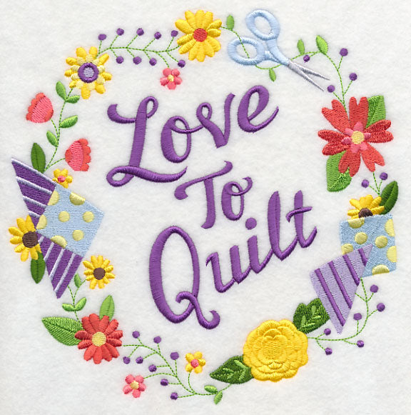 Love To Quilt Wreath – Embroidery Library