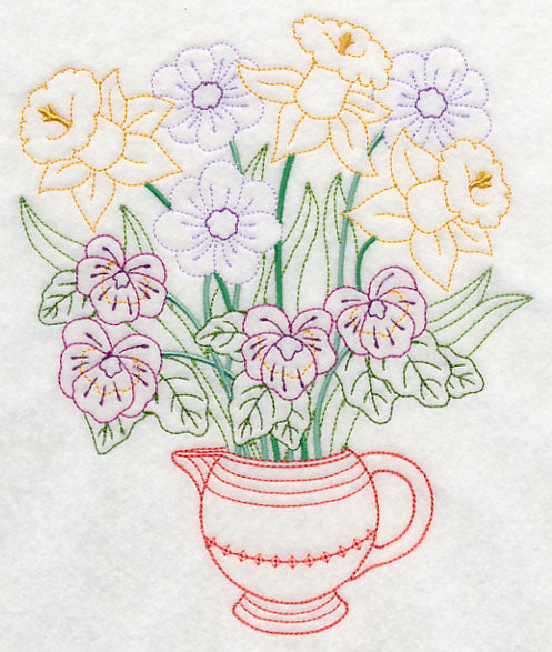 Pansy and Daffodil Bouquet (Vintage)