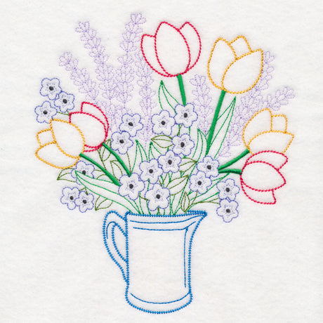 Tulip and Lavender Bouquet (Vintage)