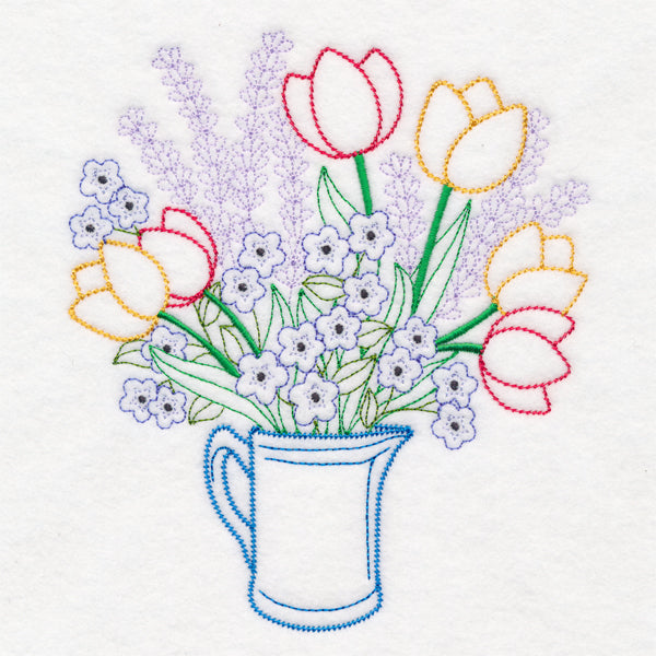 Tulip and Lavender Bouquet (Vintage)