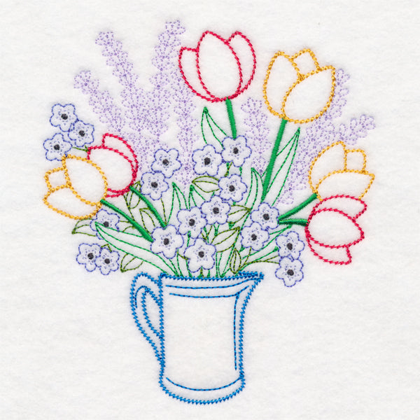 Tulip and Lavender Bouquet (Vintage)