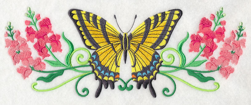 Tiger Swallowtail and Flowers