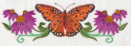 Gulf Fritillary and Flowers