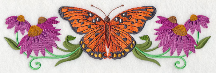 Gulf Fritillary and Flowers