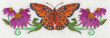 Gulf Fritillary and Flowers