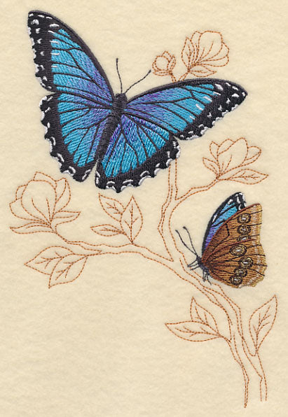 Blue Morpho with Delicate Branches