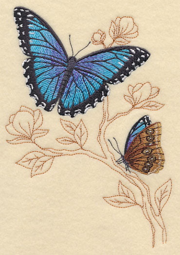 Blue Morpho with Delicate Branches