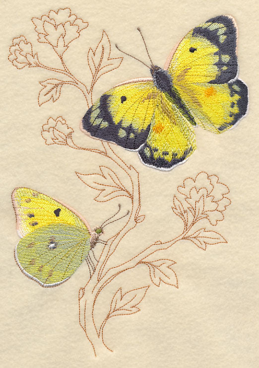 Alfalfa Butterfly on Delicate Branches – Embroidery Library