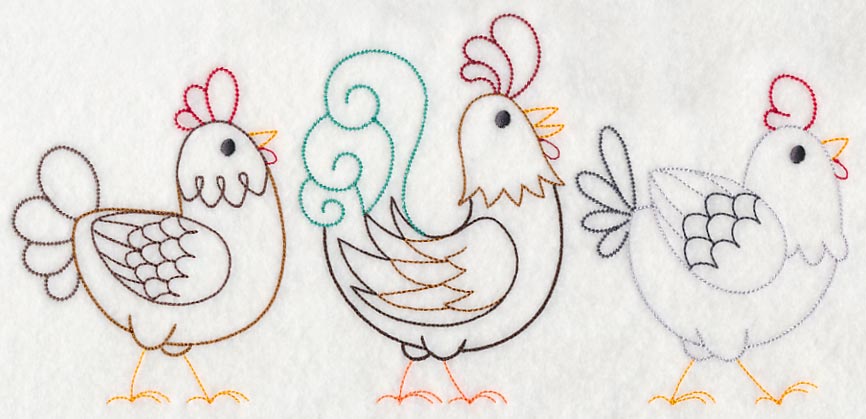 Chicken Strut (Vintage) – Embroidery Library