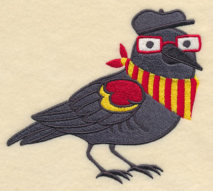 Brainy Blackbird in Glasses