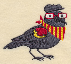 Brainy Blackbird in Glasses