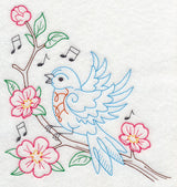 Singing Bluebird on Branch 1 (Vintage)