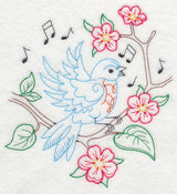 Singing Bluebird on Branch 2 (Vintage)